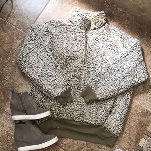 Express Sherpa quarter zip pullover